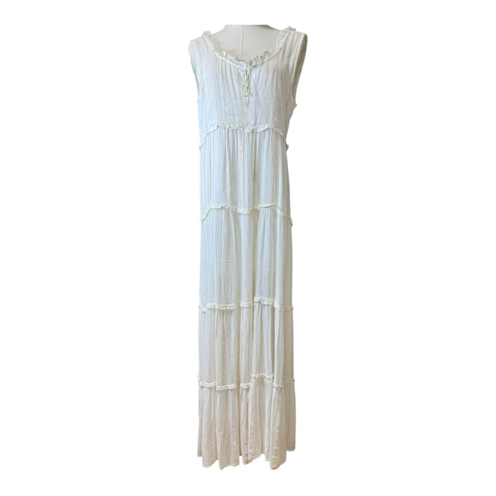 Raga Boho Tiered Wide Leg Jumpsuit NWT Size Small Gold Sparkle